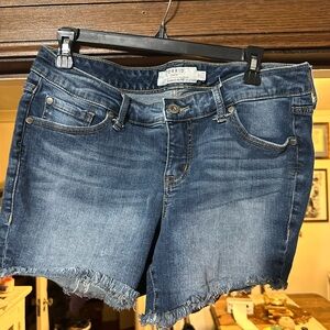 Torrid Blue Denim Frayed Hem Shorts